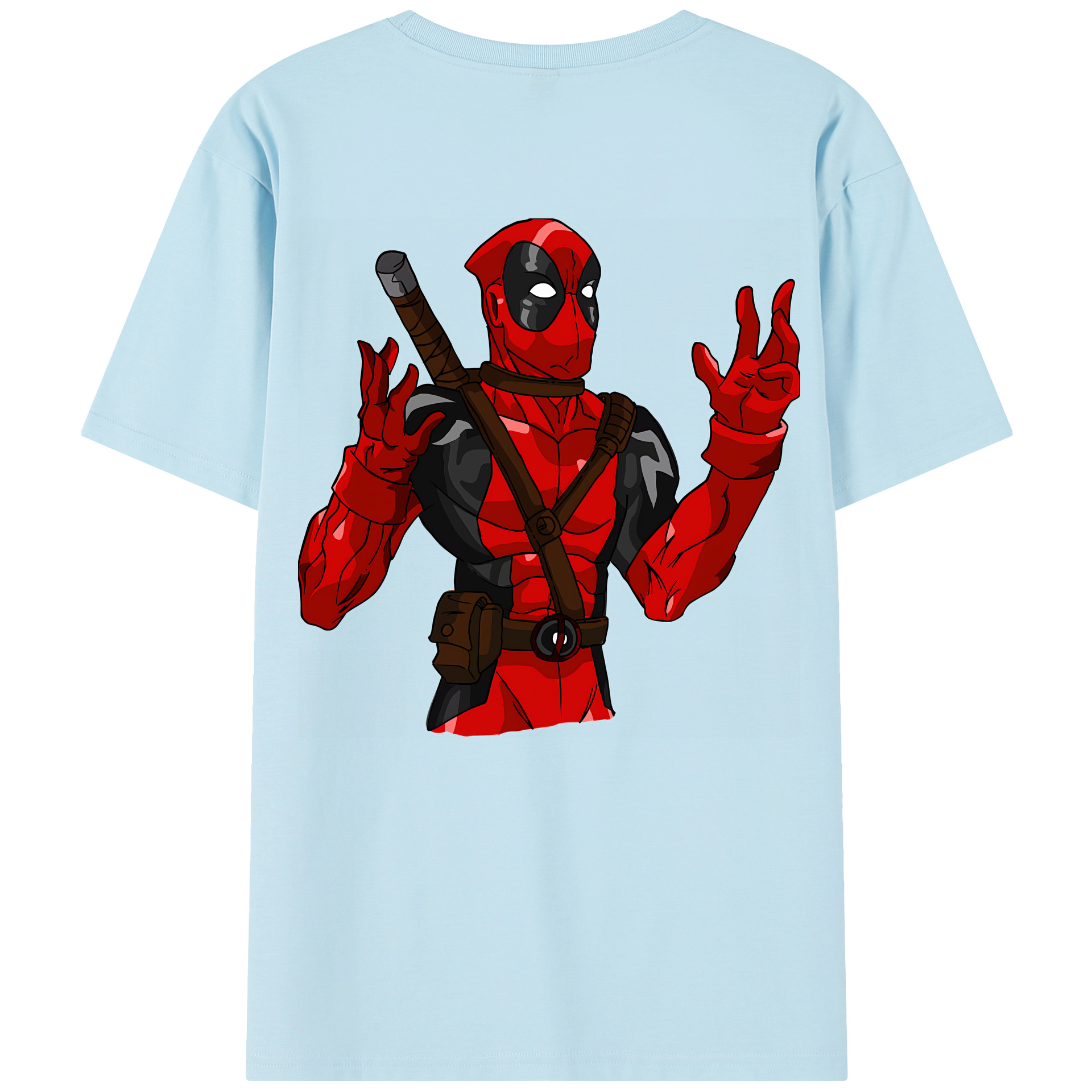 （画像用） Deadpool デッドプール 綿100％半袖Tシャツ（背面プリント）